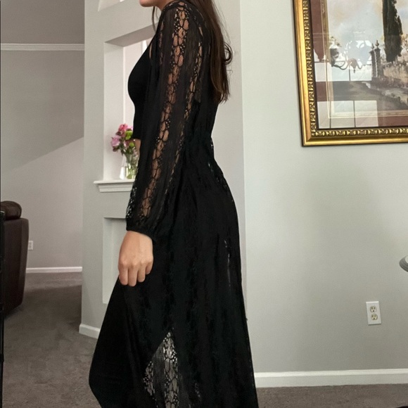 Black See Through Below the Knee Sweater - Picture 3 of 5